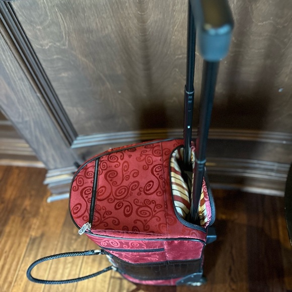 Brighton Red and Black Duffel Bag with Textured Leather - Picture 6 of 12